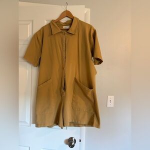 Carly Jean Los Angeles Mustard/Yellow Short Sleeve Romper